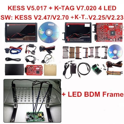 Kess v5 - Kit Kess V5.017 & KTAG V7.020 4 LED - outil de Diagnostic de voiture, programmateur d'ECU, réglage de gestionnaire, OBD2, KESS 2.80 - KTAG 5.017 - KTAG 2.25