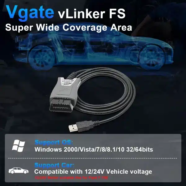 Vgate vLinker elasticity ELM327 pour Ford FORScan HS MS LilELM 327 OBD 2 OBD2, outils petde EAU de diagnostic de voiture OBDII pour Mazda – Compatible renolink 2.0.6 2.0.9
